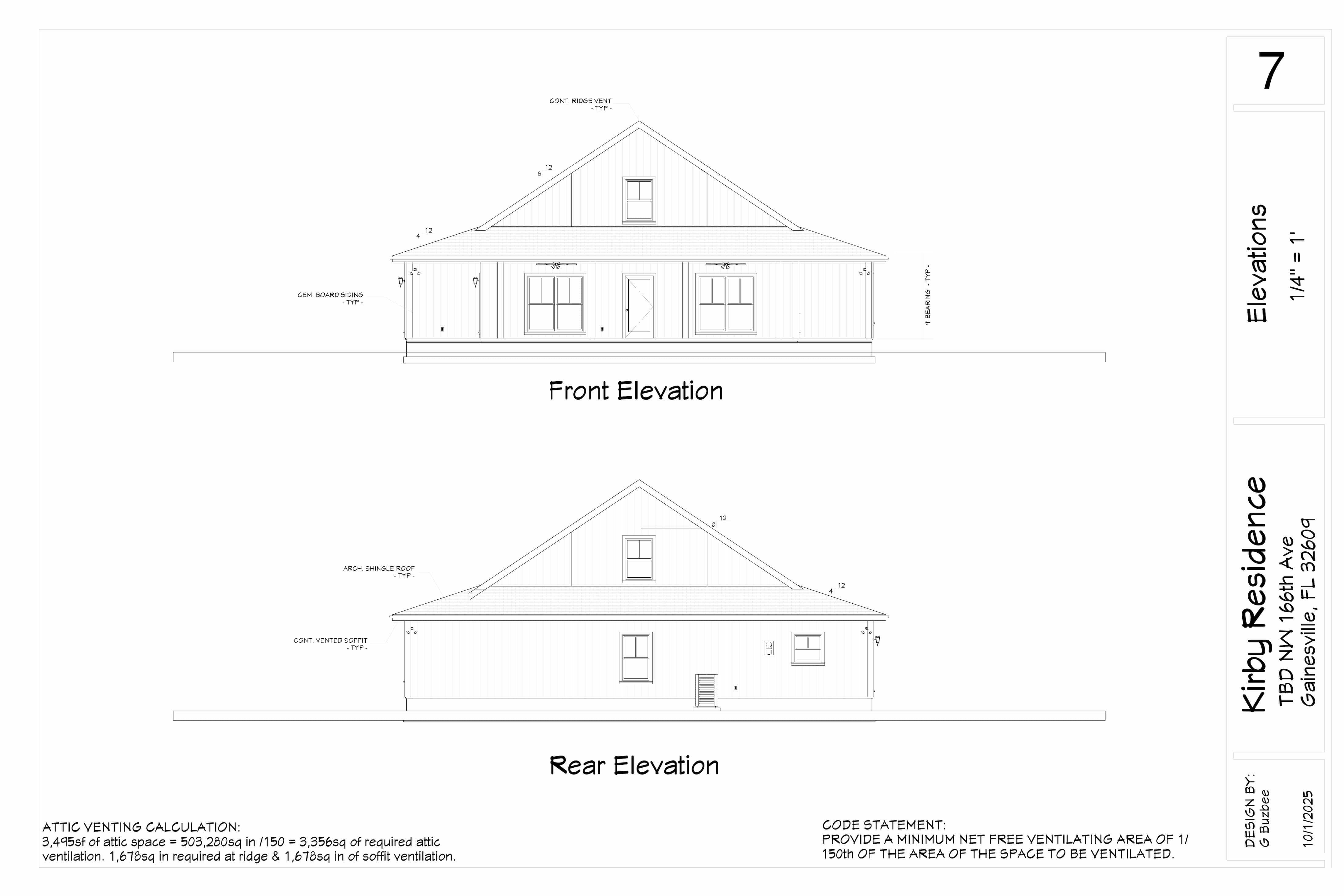 Front and rear elevations