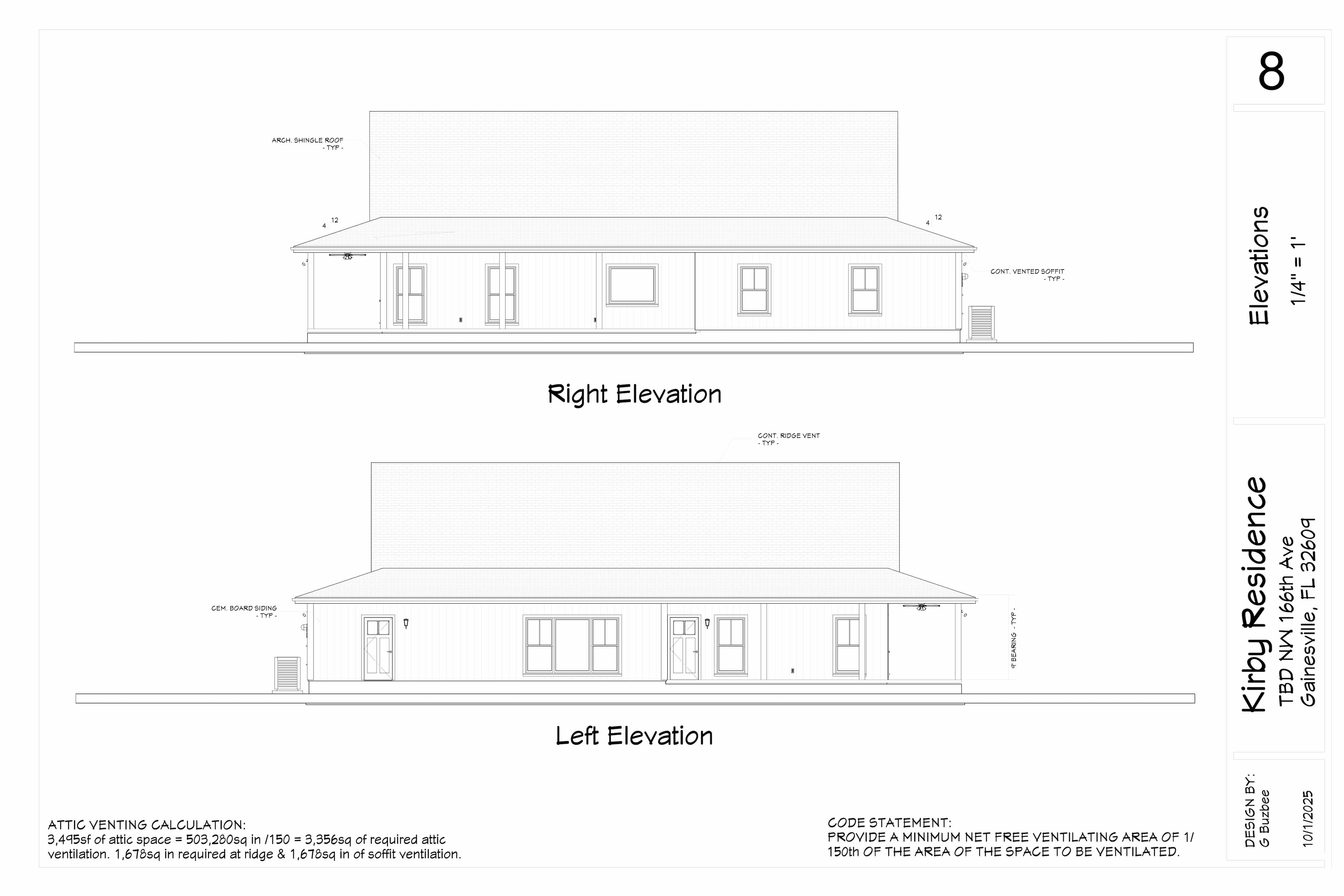Left and right elevations